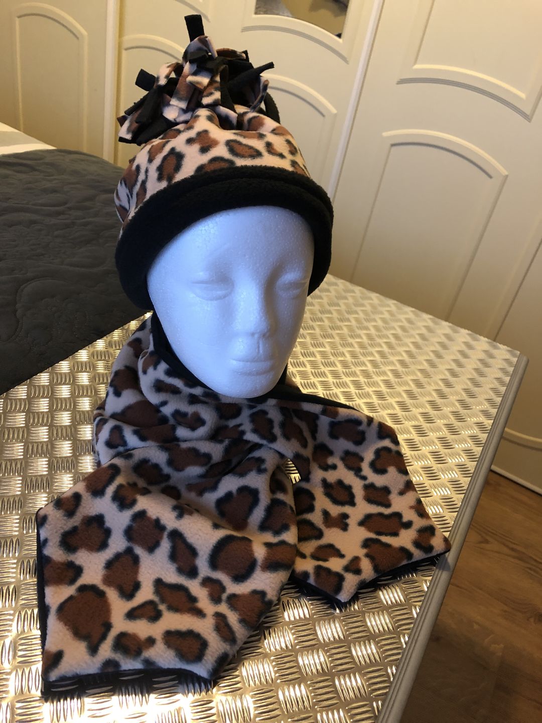 Customer photo review of Brown Leopard Anti Pill Polar Fleece Fabric