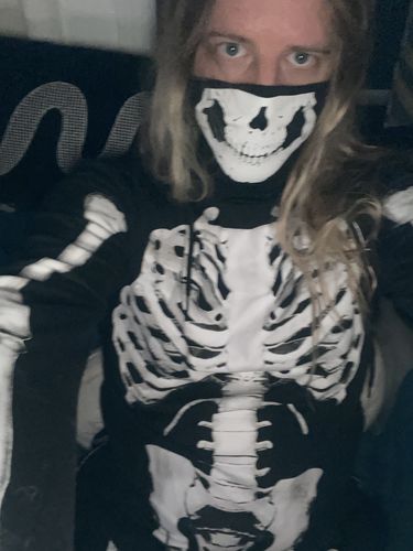 Customer photo review of NEV Ninja Skull Mask Print Hoodie