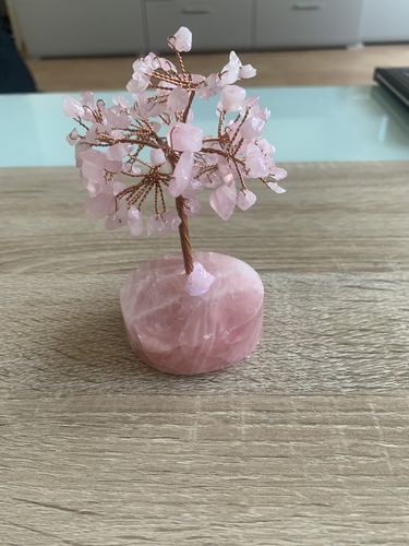Customer photo review of LIEBE UND ZÄRTLICHKEIT - ROSENQUARZ FENG SHUI KRISTALLBAUM MIT RUNDER BASIS