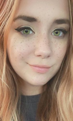 Customer photo review of Pixie Green Colored Contact Lenses