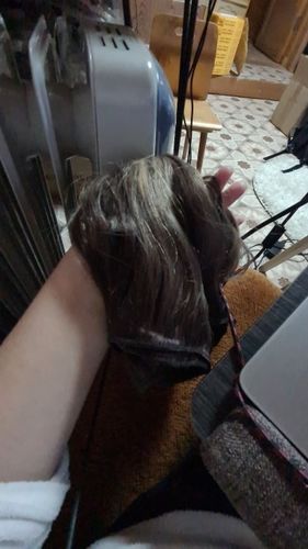 Customer photo review of Moresoo 100% Real Human Virgin Hand Made Weft Hair Balayage (#3/8/22)
