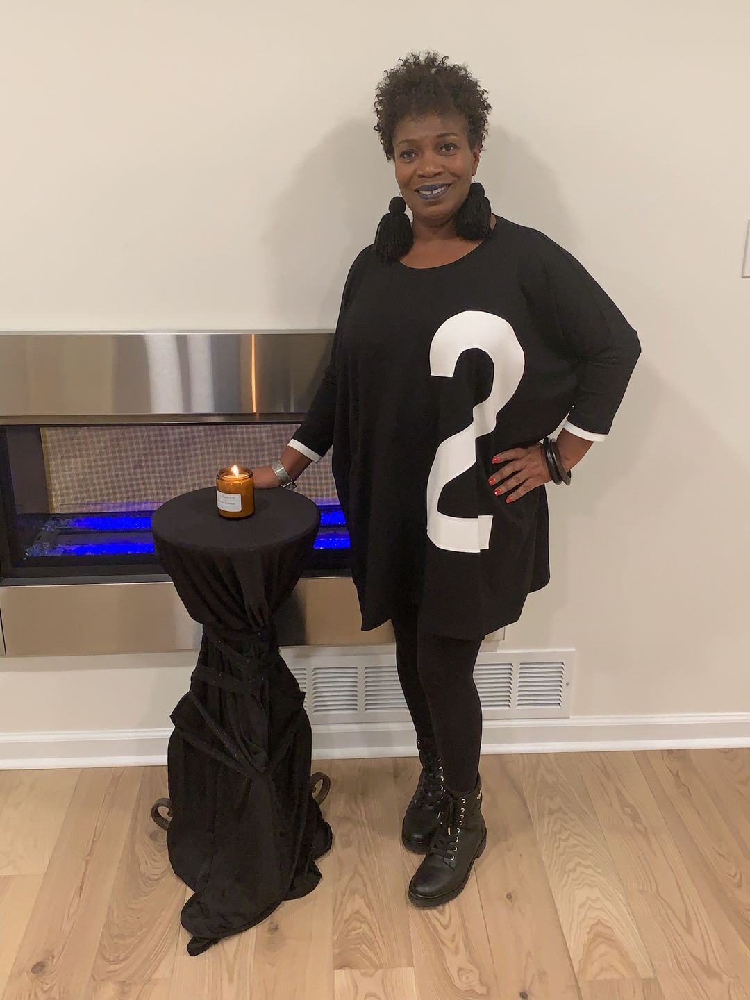 Customer photo review of Black Maxi Loose Tunic Dress