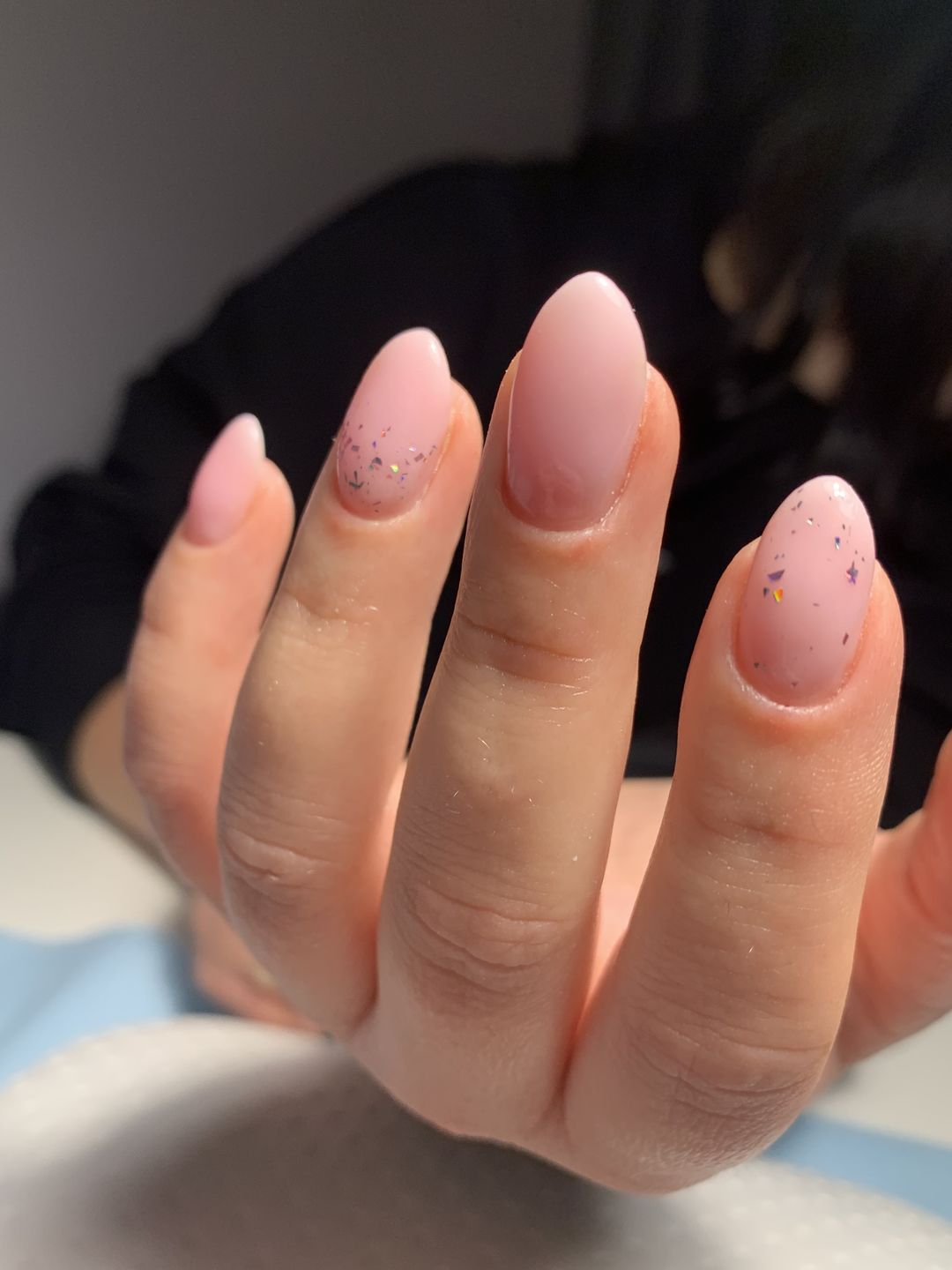 Customer photo review of Semilac Top Coat Flower Flakes T22 UV Gel Polish 7ml