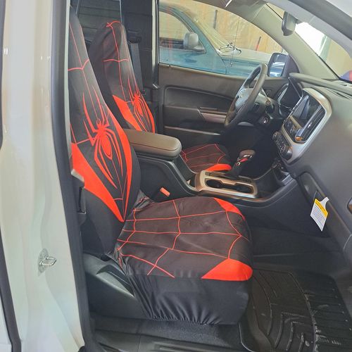 Customer photo review of Spider Car Seat Covers Custom Symbol Spider Car Accessories