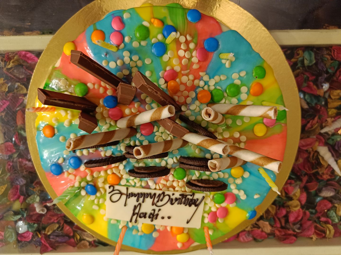 Customer photo review of Colorful Drip Cake