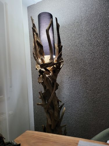 Customer photo review of Treibholz Stehlampe VILLA inkl. Lampenschirm Schwarz