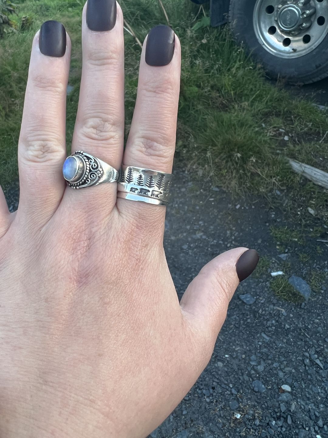 Customer photo review of Forest Mama Bear Fidget Ring Sterling Silver