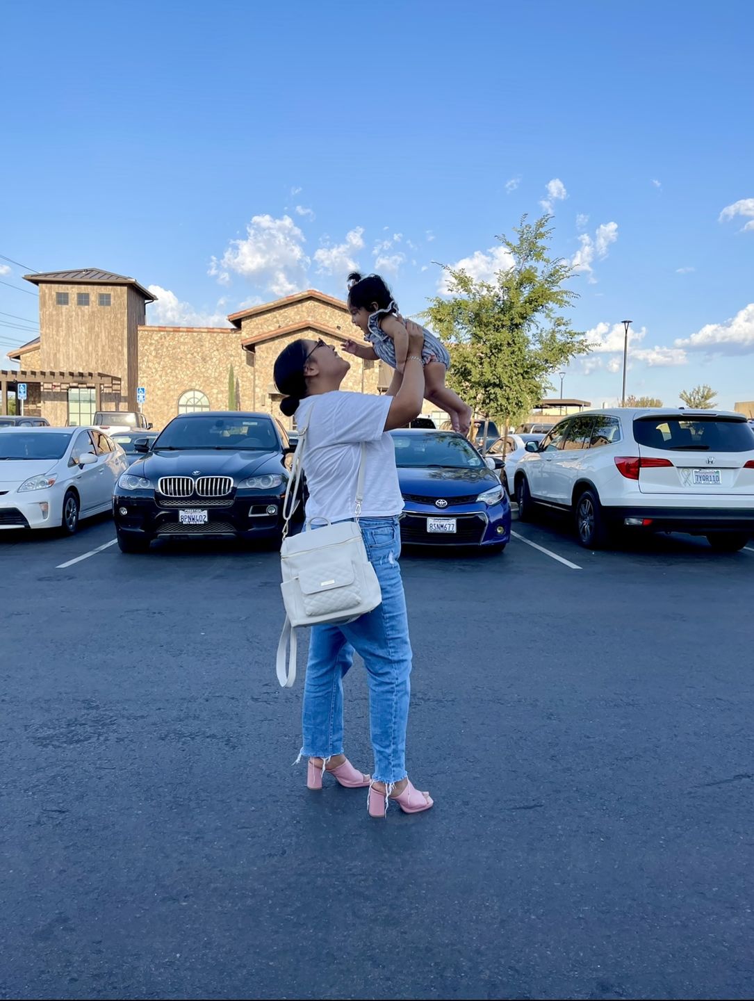 Customer photo review of Monaco Diaper Bag | Pearl White