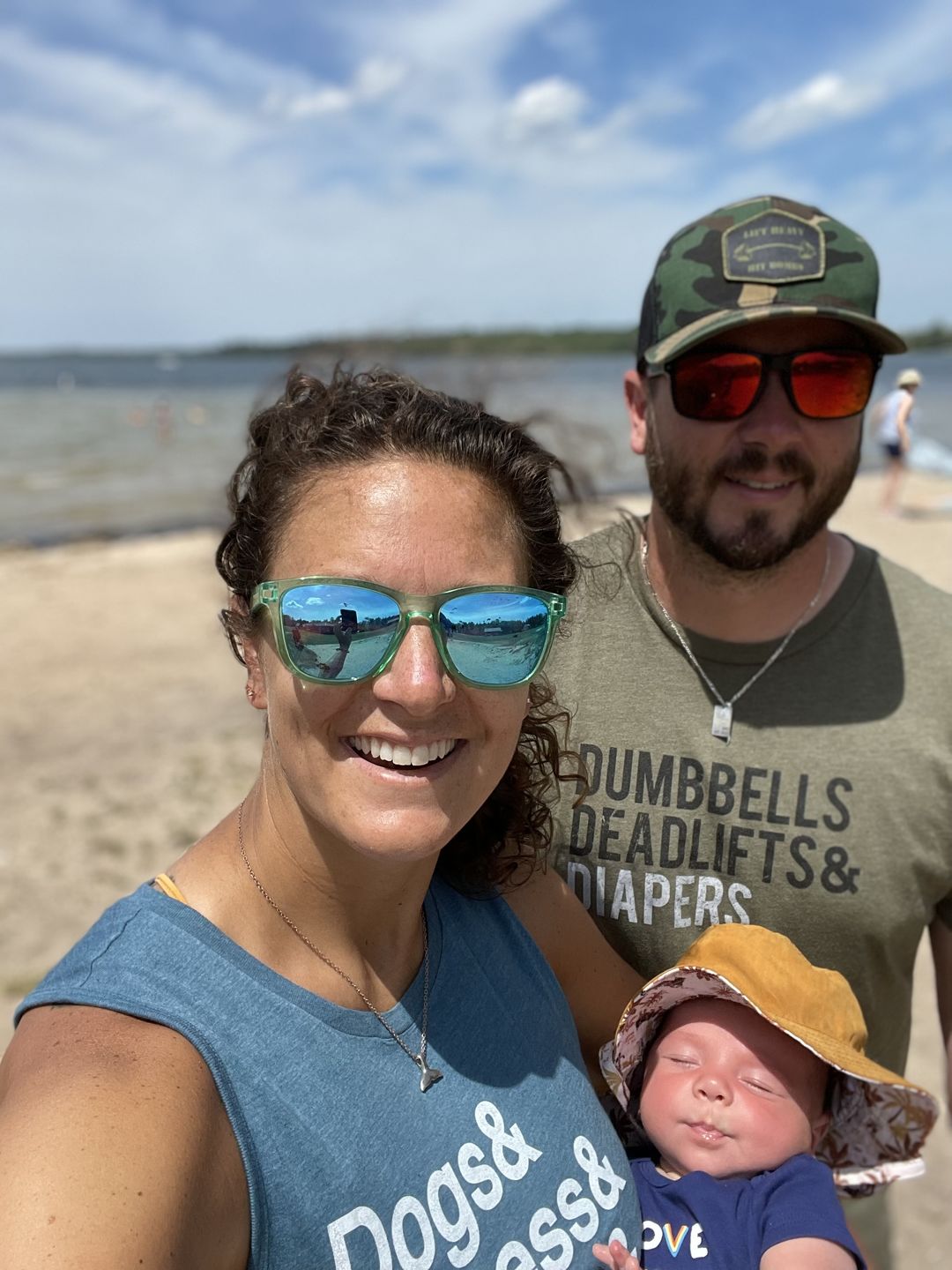 Customer photo review of Dumbbells, Deadlifts & Diapers Tee