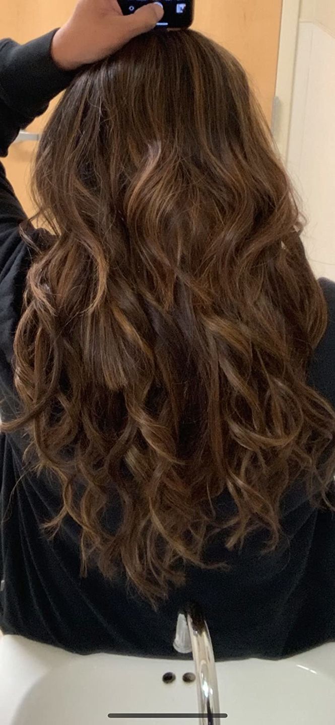 Customer photo review of Virgin Tape in Human Hair Extensions Balayage Brown and Blonde #4/4/27