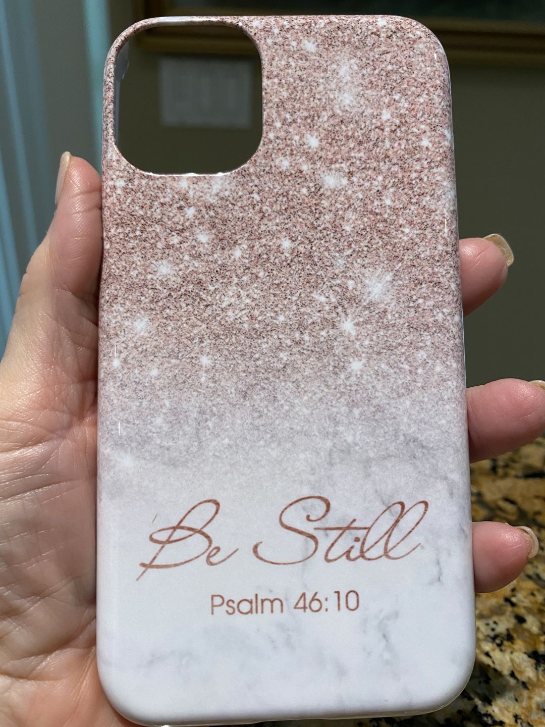 Customer photo review of Be Still Psalm 46:10 phone case | Christian gifts
