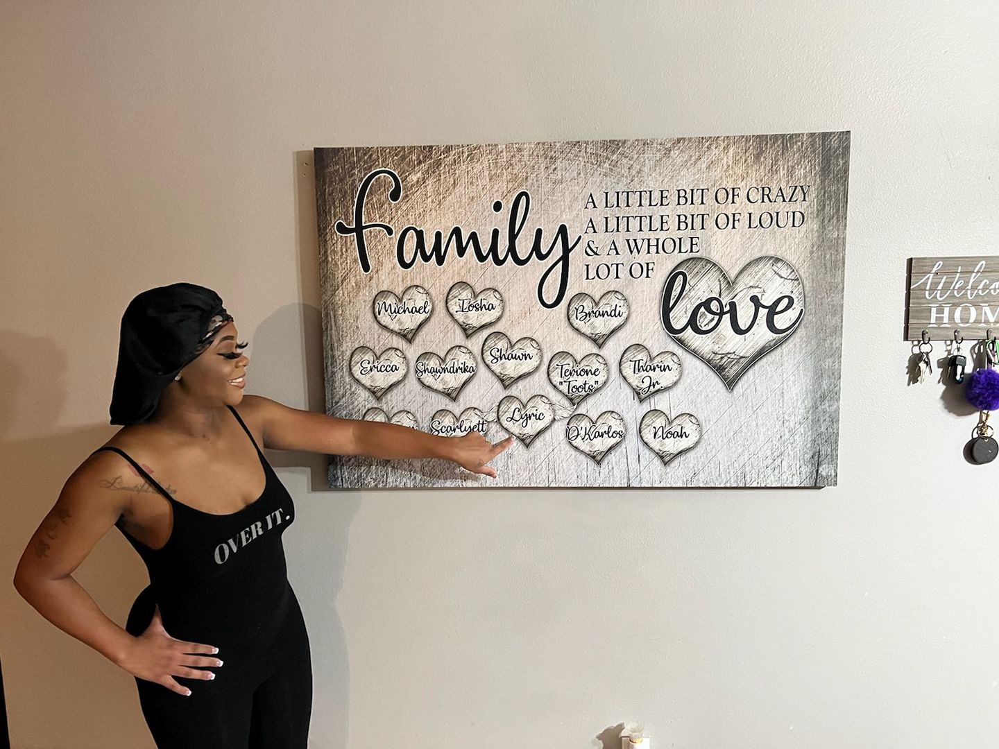 Customer photo review of Personalized "Family... Love" Premium Canvas
