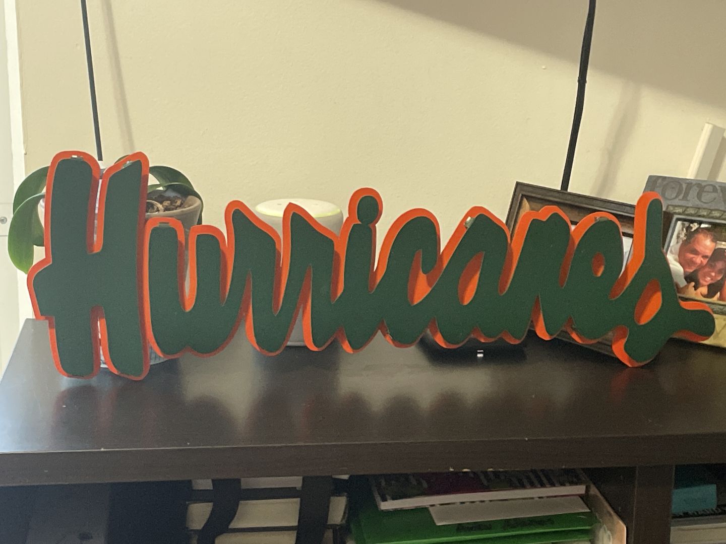 Customer photo review of Miami Hurricanes Script 3D Vintage Metal Wall Art
