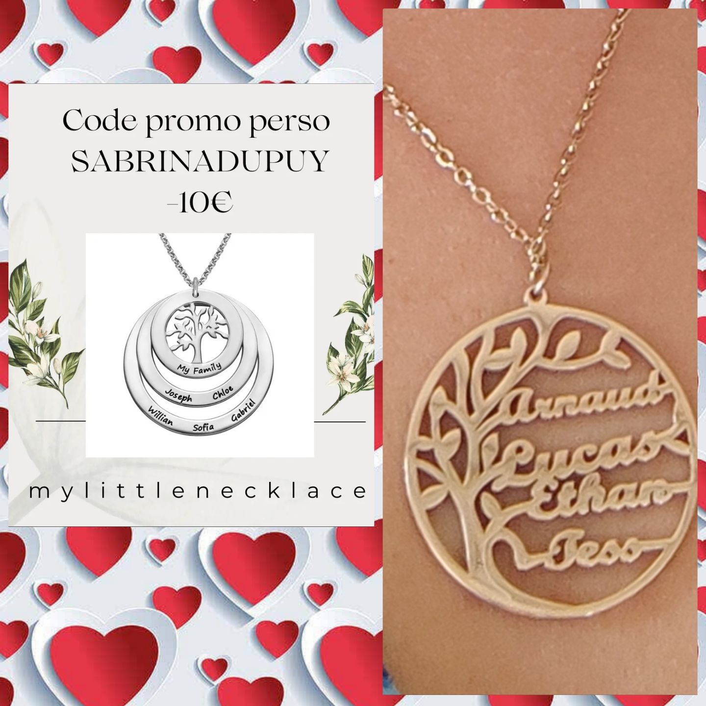 Customer photo review of [NOUVEAU] Collier Prénom Arbre Généalogique