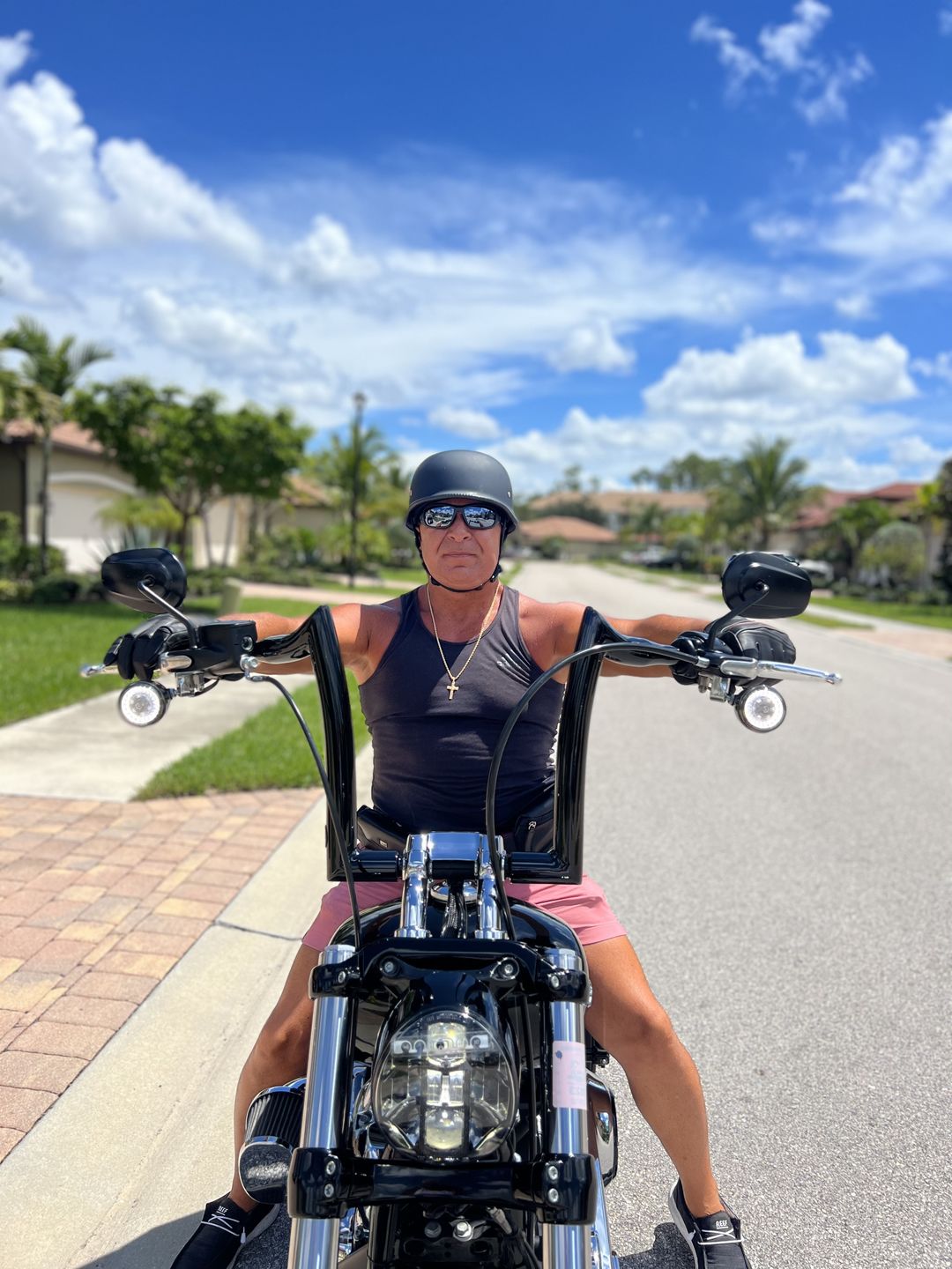 Customer photo review of Mayan Style Half Helmet Lightweight Face German Style DOT Helmet - Matte Black