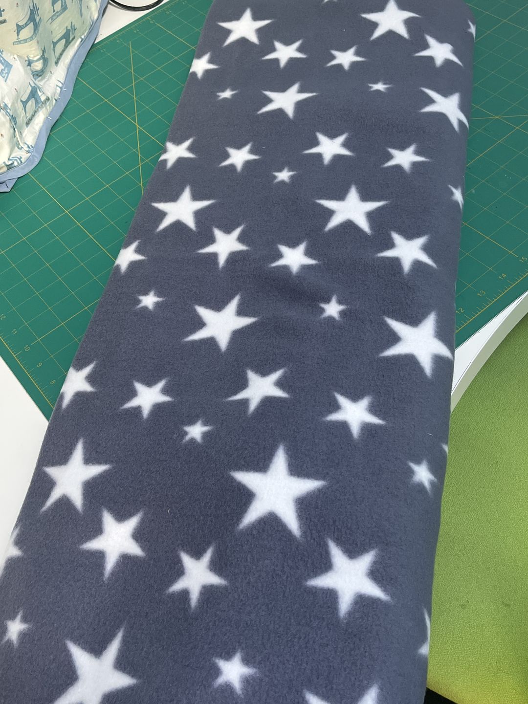 Customer photo review of White Stars Anti Pill Polar Fleece Fabric