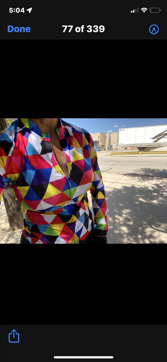 Customer photo review of Colourful Triangles Cycling Jersey