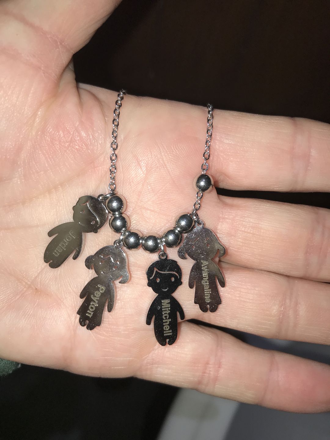 Customer photo review of Personalised My Children Necklace