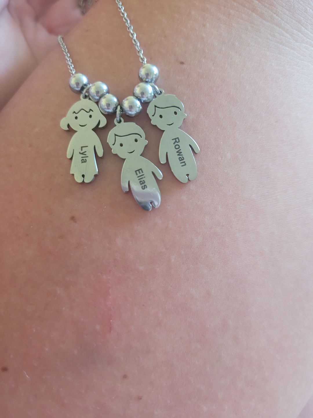 Customer photo review of Personalised My Children Necklace