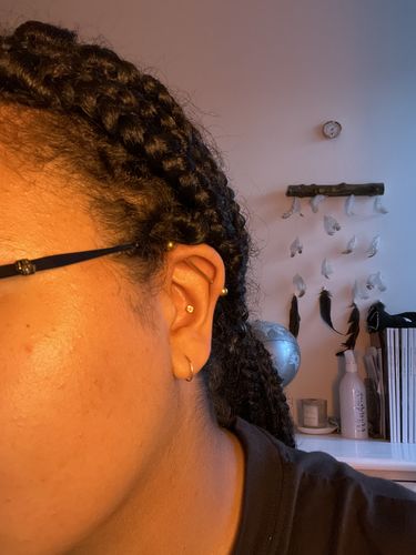 Customer photo review of Fine Seamless Hoops (pair)