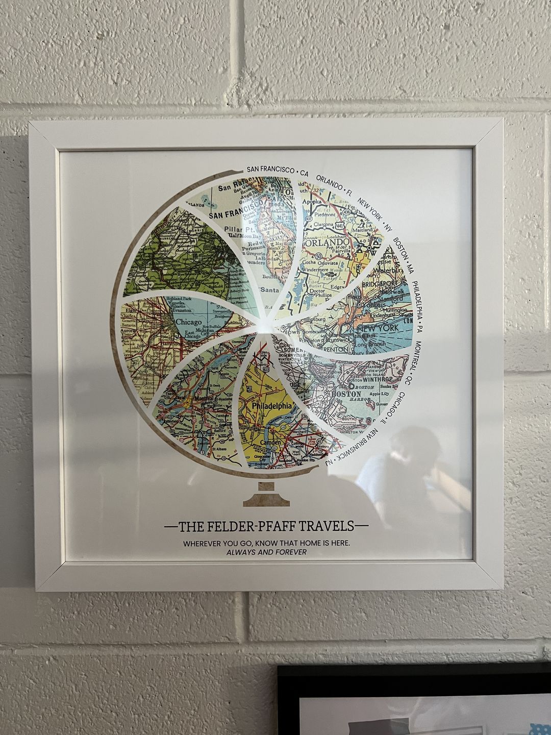 Customer photo review of Terra Carta Map [White Frame]