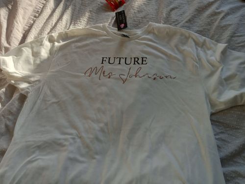 Customer photo review of Personalised Future Mrs Surname T-Shirt (MRK X)