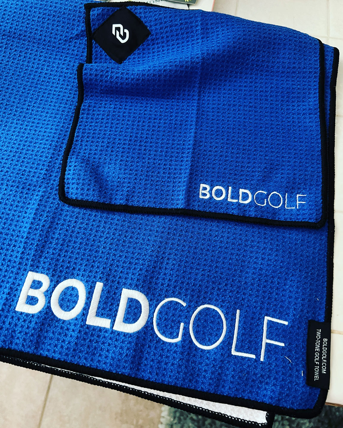 Customer photo review of The Classic - Two-Tone Magnetic Golf Towel System