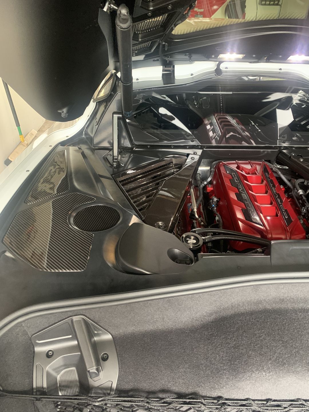 Customer photo review of Corvette C8 Carbon Fiber Engine Bay Panel Accent Covers