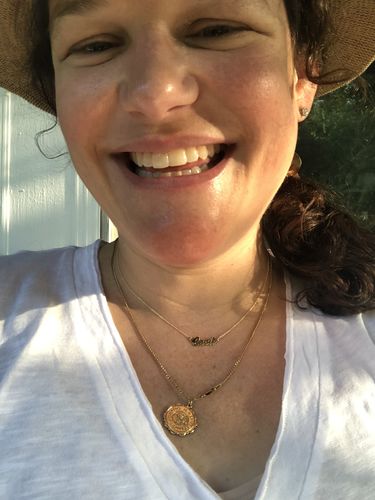 Customer photo review of 14k name necklace