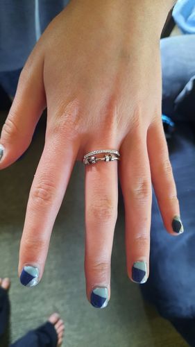 Customer photo review of Diamante Fidget Anxiety Ring Adjustable