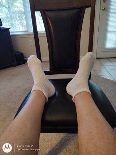 Customer photo review of Wide non-binding Cotton Ankle Diabetic Socks, seamless toe, air vent with cushion sole, 8 pairs