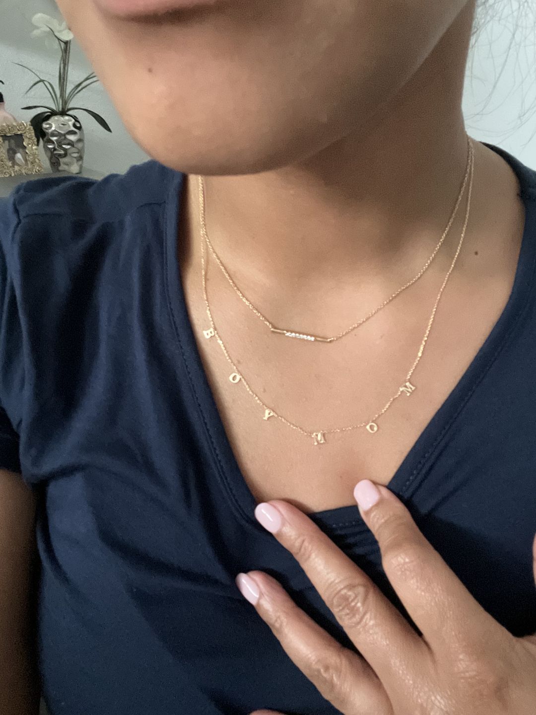 Customer photo review of Dainty Letter Name Necklace