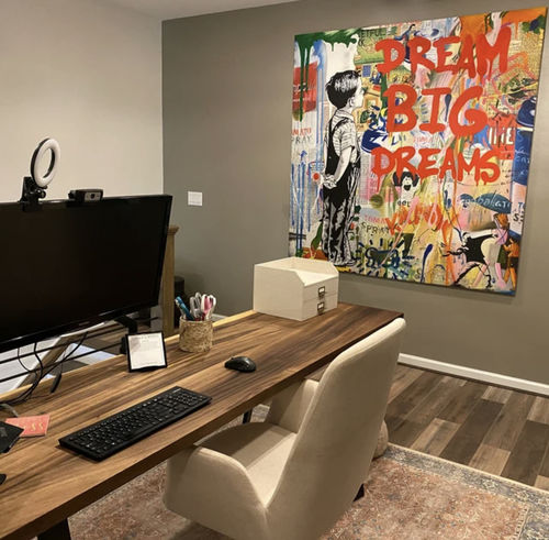 Customer photo review of Banksy Dream Big Dreams 100% Hand-Painted Reproduction