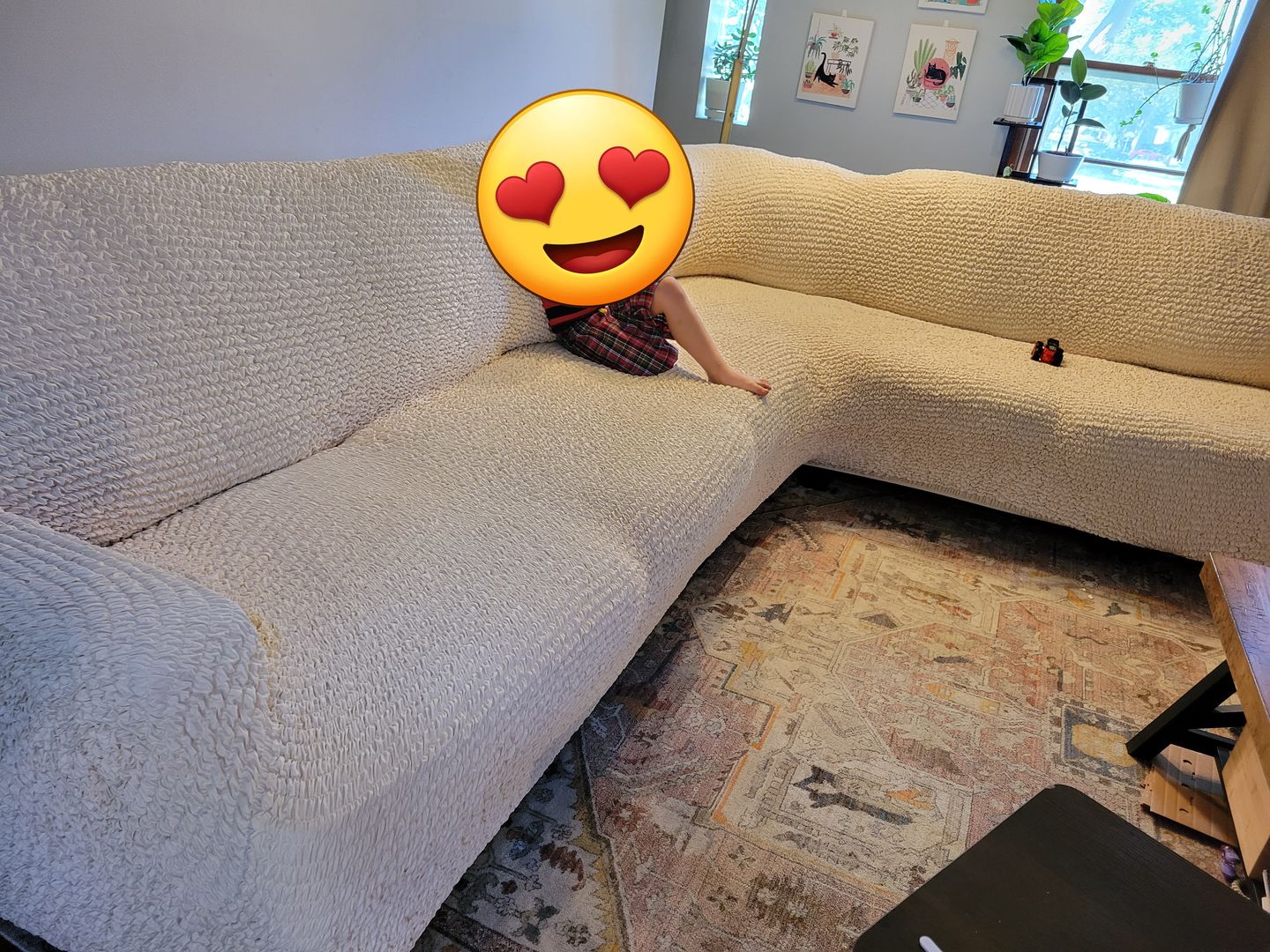 Customer photo review of Corner Sofa Slipcover, Comfort Collection