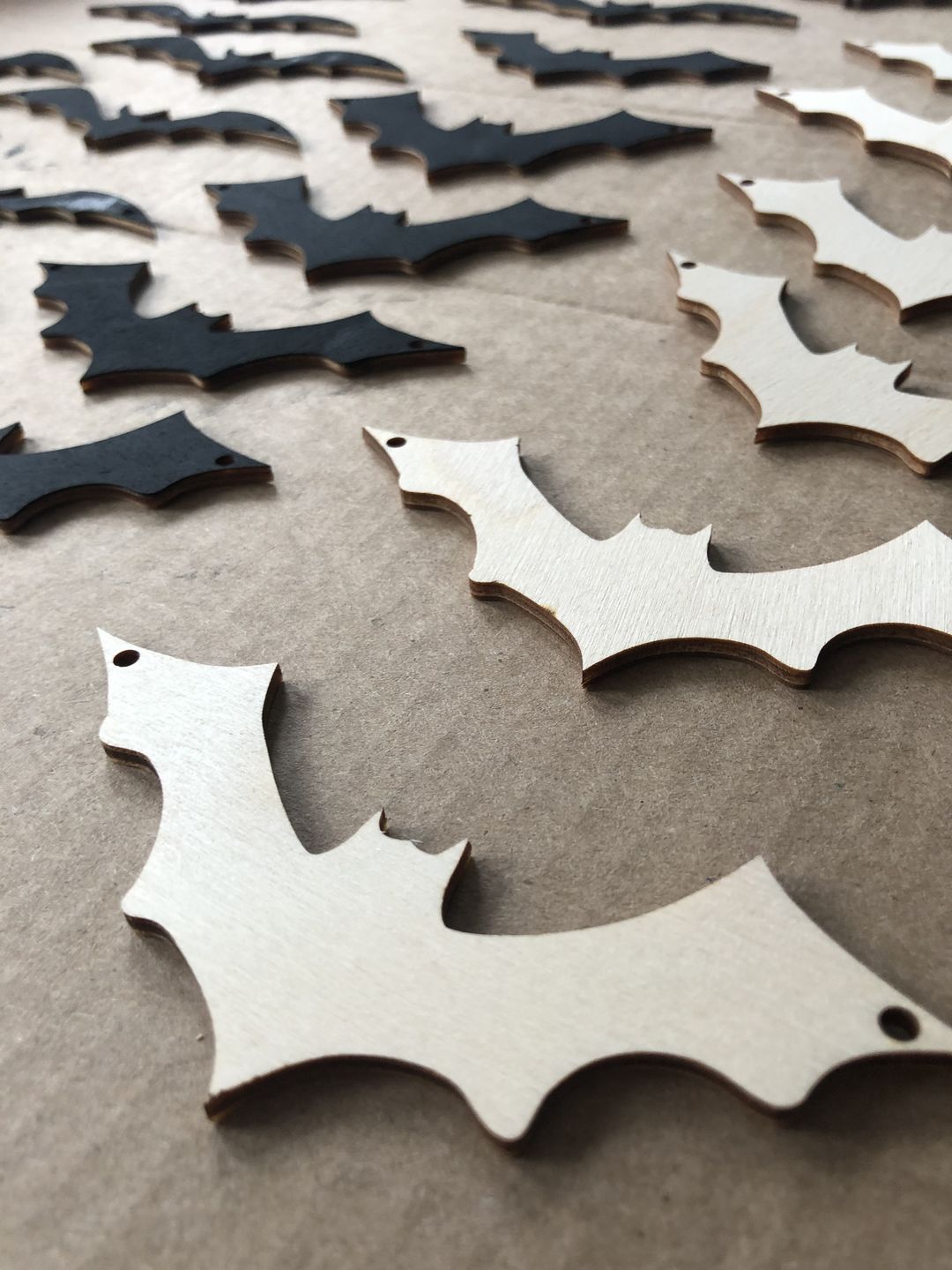Customer photo review of Unfinished Wood Bat Halloween Silhouette - Craft- up to 24" DIY