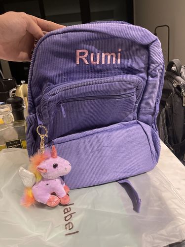 Customer photo review of Corduroy Backpack - Purple