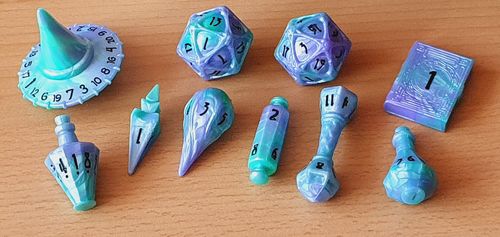 Customer photo review of Polyhero Wizard Dice Set (8-teilig) Aether Mist