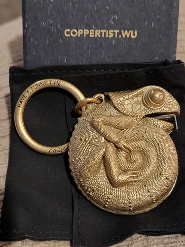 Customer photo review of Brass Chameleon Tape Measure