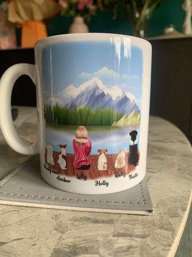 Customer photo review of Girl & Dogs - Life is better with a dog Personalised Mug