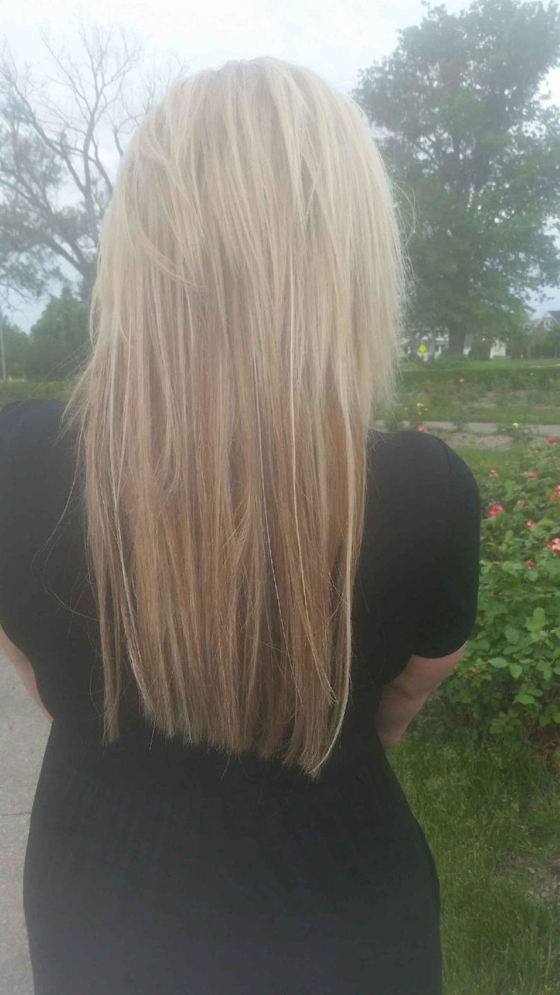 Customer photo review of Hand Tied Weft Hair Extensions Virgin Hair with Pink Blonde Highlights #18/613