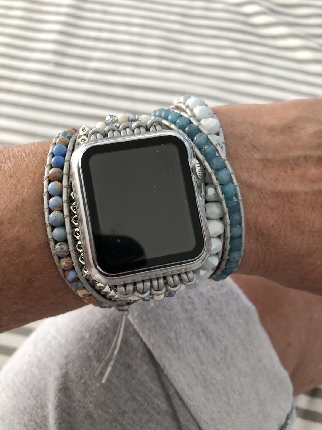 Customer photo review of Healing Topaz Apple Watch Strap