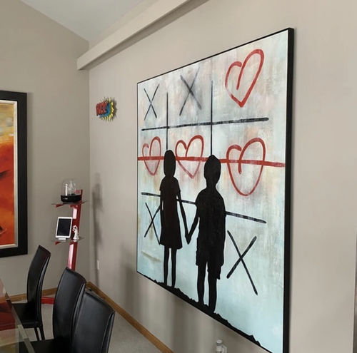 Customer photo review of Love Tic-Tac-Toe Canvas Art