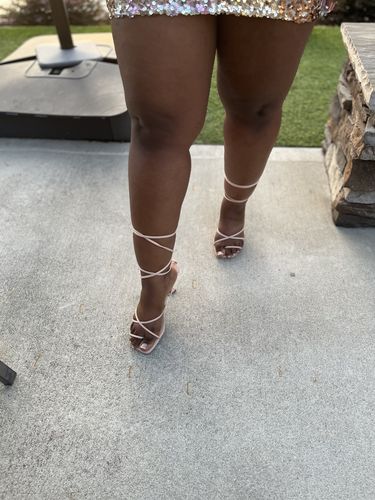 Customer photo review of Multi-Strap Unique Strappy Heels