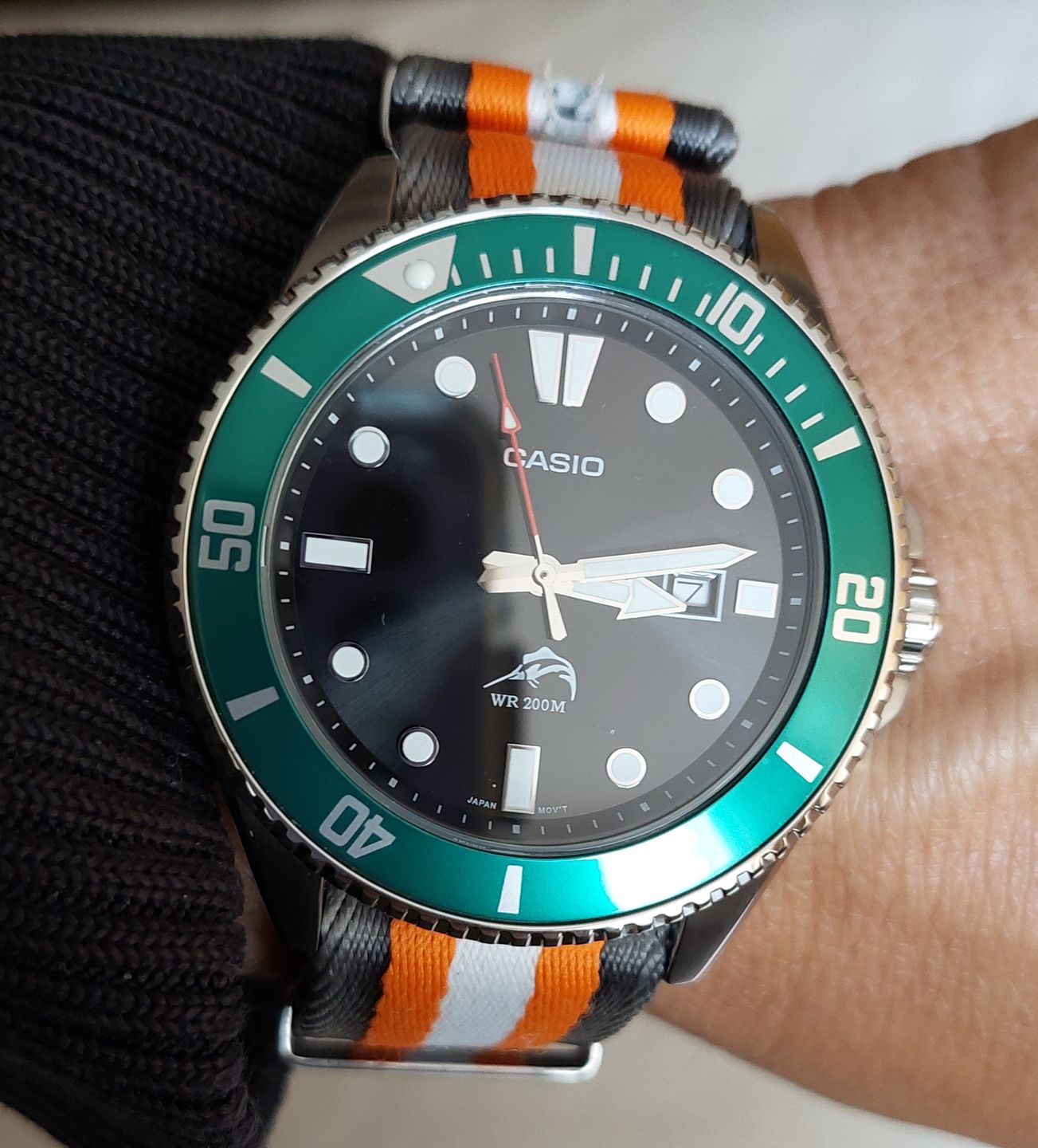 Customer photo review of Reloj Casio Submariner Marlin Duro MDV-106B-1A3VCF Kermit Buceo [EXCLUSIVO]