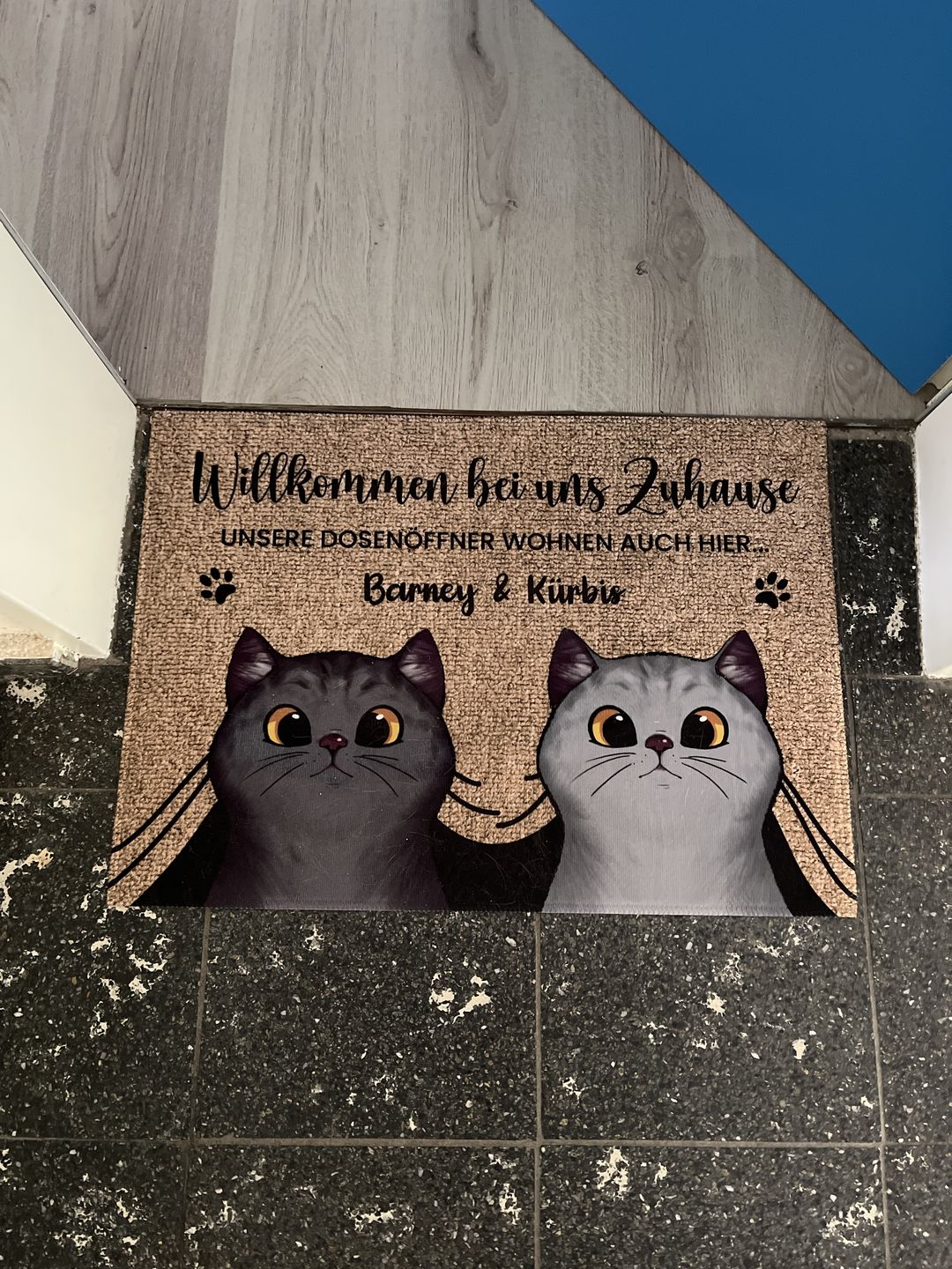 Customer photo review of Bei mir Zuhause - Individuelle Fußmatte