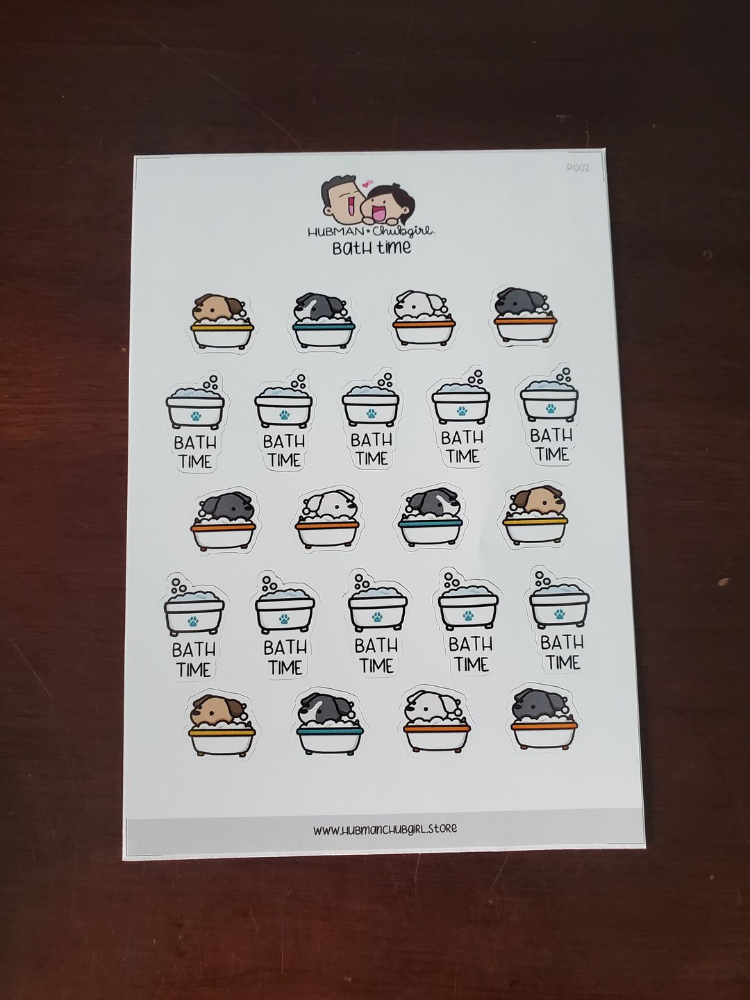 Customer photo review of Bath Time Planner Stickers