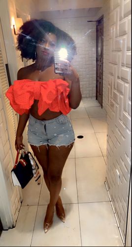 Customer photo review of Letter Print Sweet Bowknot Crop Vest