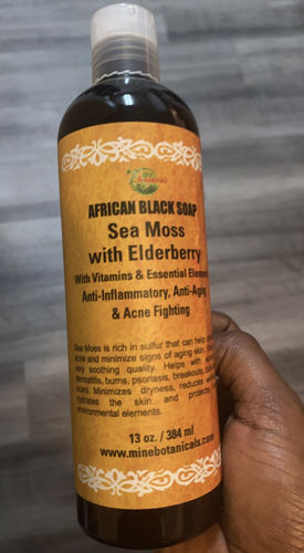 Customer photo review of Sea Moss with Elderberry African Liquid Black Soap (13oz)