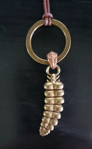 Customer photo review of Brass Rattlesnake Tail Pendant