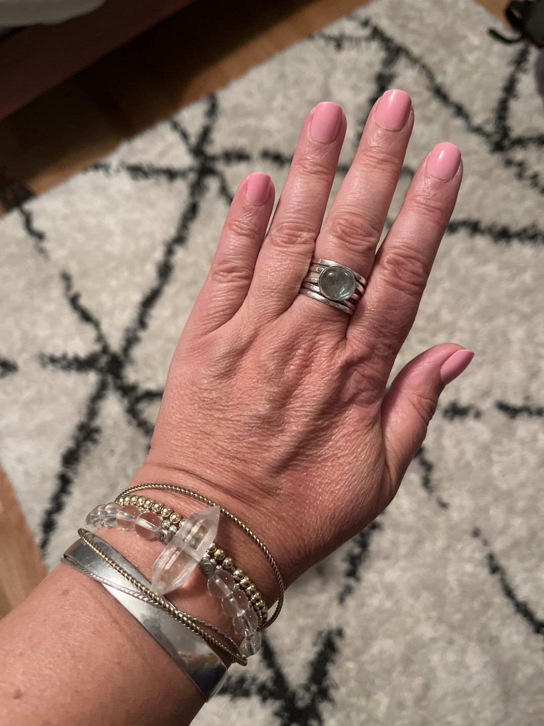 Customer photo review of Chunky Aquamarine Wrap Ring Sterling Silver